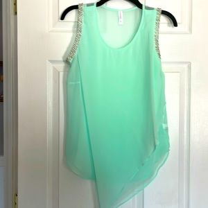 xhilaration mint green sheer tank